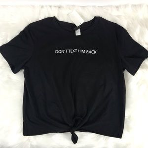 H & M Printed Cropped T Shirt